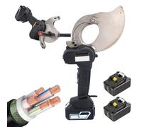 Coupe-CâBle à Cliquet sans fil avec 2 batteries rechargeables, outil de coupe de fil alimenté par batterie pour couper les câbles en cuivre/aluminium et électrique hydraulique blindé de 50 m
