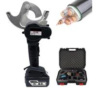 Coupe-câble hydraulique, coupe-câble à cliquet portatif 50 mm/65 mm/75 mm, coupe-câble électrique à 2 vitesses, ciseaux à engrenages for câbles en aluminium et cuivre(75mm)