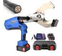 Coupe-câble hydraulique sans fil, coupe-fil électrique avec écran LED et 2 batteries, outil alimenté par batterie 18 V pour couper des câbles en aluminium et cuivre (85-105 mm), 4,0 Ah