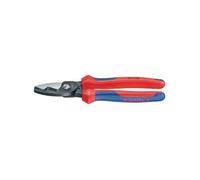 Coupe-câbles à double tranchant, tête brunie, poignées à gaine en plastique, Long. : 200 mm, Ø de la capacité de coupe 20 mm, Section du conducteur
