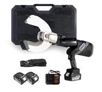 Coupe-câbles électrique hydraulique, outil de coupe de câbles portatif avec 2 batteries et mallette, ciseaux à fil rechargeables sans fil, coupe-câble à cliquet pour câbles(120mm)