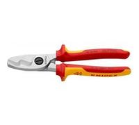 KNIPEX Coupe-câbles à double tranchants sur carte LS chromée isolées par gaines bi-matière, certifiées VDE 200 mm, 95 16 200 SB