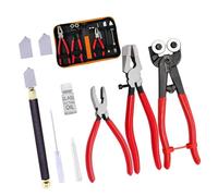 Coupe-carreaux De Verre Outil Construction En Métal Pour Une Coupe Lisse Et Précise Sur Les Bouteilles Tachées Comprend Un Rangement 10 Pièces