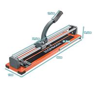 Coupe-Carreaux Manuel avec Cadran en Alliage Amovible et Pieds de Support,Longueur de Coupe 600 MM,Épaisseur de Coupe Maximale 12
