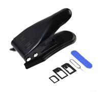 Coupe-carte SIM multifonction 2 en 1 Outil de découpe double SIM avec broche d'éjection, 3 adaptateurs SIM, cutter en alliage d'acier