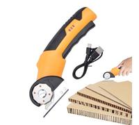 Coupe-carton électrique - Outil rotatif de coupe avec verrouillage de sécurité et lumière LED - Ciseaux électriques de précision pour usage industriel, menuiserie, cuisine, atelier, tissus, tapis et C