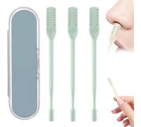 Coupe-cheveux nasal, 2025 double-face épilation du nez, Outil d'épilation nasale rotatif manuel à 360°, Épilateur nasal manuel, Coupe-cheveux nasal avec picker d'oreille (Light Green,3PCS)