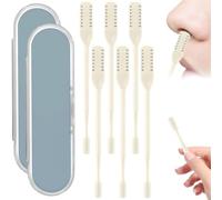 Coupe-cheveux nasal, 2025 double-face épilation du nez, Outil d'épilation nasale rotatif manuel à 360°, Épilateur nasal manuel, Coupe-cheveux nasal avec picker d'oreille (Beige,6PCS)
