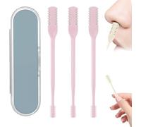 Coupe-cheveux nasal, 2025 double-face épilation du nez, Outil d'épilation nasale rotatif manuel à 360°, Épilateur nasal manuel, Coupe-cheveux nasal avec picker d'oreille (Pink,3PCS)