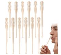 Coupe-cheveux nasal manuel 12 pièces pour femmes et hommes, tondeuse Beige 2 en 1 avec lames rotatives et cuillère auriculaire