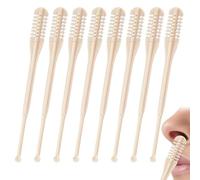 Coupe-cheveux nasal manuel 8 pièces pour femmes et hommes, tondeuse Beige 2 en 1 avec lames rotatives et cuillère auriculaire