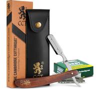 Coupe Choux Rasoir Oit De R Manuel Avec 10 Lames De Derby - Kit Avec Étui De Voyage En Cuir - Accessoire Pour Homme,Marron