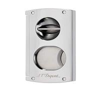 Coupe cigare - Coupe cigare guillotine - Outil à Cigares - Coupe-cigare double lame, avec une lame classique et une lame V-CUT - Finition Chrome - ST DUPONT