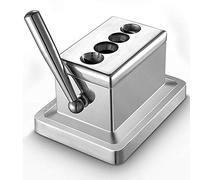 Coupe-Cigare de Bureau Ciseaux à Cigares à Quatre Trous en Acier Inoxydable Poinçon Tranchant 52 et 60 Coupeurs Droits à Anneaux 52 et 58 Coupe-V à Anneaux,Steel