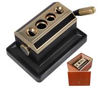 Coupe-cigare guillotine de table avec précision V et coupe droite, lame en acier inoxydable, emballage boîte en bois, cadeau pour papa ou amis