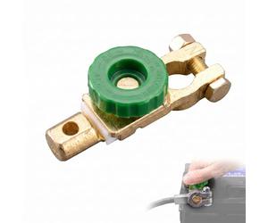 Coupe Circuit Batterie 12V 24V, Interrupteur de Déconnexion Rapide avec Bouton Vert 17mm pour Voiture, Camion, Bateau et Moto, Isolateur de Batterie Anti-Décharge et Protection Contre le Vol