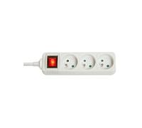 Lindy Multiprise 73124 – 3 prises françaises, interrupteur, coupe-circuit, 1,4 m, 3680 W, blanc