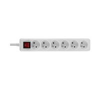 - Coupe-circuit - CA 230 V - 3680 Watt - connecteurs de sortie : 6 - 1.4 m cordon - France - blanc