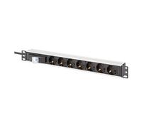- Coupe-circuit (rack-montable) - aluminium, avec disjoncteur - CA 250 V - 4000 Wh - connecteurs de sortie : 7 (Type C) - 1U - 19" - 1.8 m cordon -