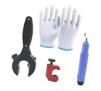 Coupe-cliquets pour une coupe efficace des tuyaux dans le système CVC, comprend un outil d'ébavurage (0,6 cm à 2,8 cm) et des gants, des cliquets, des coupe-tubes