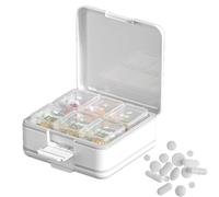 Coupe-Comprimé,Boîtier de Voyage avec Coupeur et Distributeur de Médicaments | Étui de Transport Quotidien Sécurisé pour Personnes Âgées, Proches et Famille