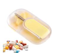 Coupe-Comprimé,Diviseur De Médicament Portable Avec Support | Coupeur Magnétique avec Compartiment de Stockage pour Adultes et Personnes Âgées - Voyage École Extérieur et Utilisation Quotidienne