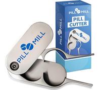 Coupe-comprimé Pill Mill - Des lames en métal qui ne s’émousseront jamais - La poignée permet de couper facilement les petites ou les grandes pilules - Coupe-médicament léger et durable