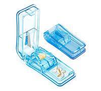 Coupe-Comprimé pour Couper et Écraser Petits et Gros Cachets, Séparateur de Comprimés avec Lame et Compartiment de Rangement pour Pilules