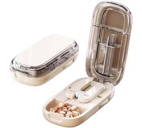 Coupe-comprimés et distributeur portable, organiseur de comprimés multifonctionnel avec lame en acier inoxydable et guide de centrage, adapté aux grands comprimés, facile à transporter