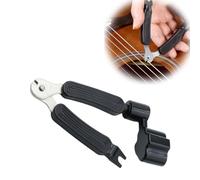 coupe-cordes extracteur de pins de cordes de guitare manivelle de cordes 3 en 1 réparation manivelle multi-outil fonctionnelle pour guitare guitare électrique ukulélé mandoline acier inoxydable(noir)