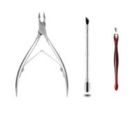 Coupe-cuticules 1/3 pièce, grattoir à lame, pince à cuticules, outil de manucure en acier inoxydable, ensemble de manucure argenté, BH01