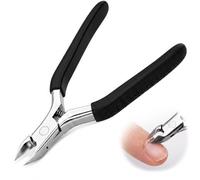 Coupe Cuticules, Professionnel Pince à Cuticule en Acier Inoxydable, Noir | Ciseaux Cuticule de Précision, Silicone Poignée antidérapante pour Nettoyage Soins Manucure Pédicure Outils Cuticle Nipper