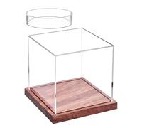 Coupe D'affichage De Baseball - Porte-ballon En Acrylique Transparent Avec Base En Bois | Organisateur De Vitrine De Souvenirs Sportifs | Affichage De Balle De Jeu Pour Le Tennis Golf Softball Bedroom