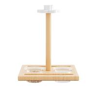 Coupe d'Alimentation de Perchoir d'Oiseau | Accessoires De Cage D'Oiseaux - Perchoir En Bois Avec Mangeoires Intégrées Pour Perruches Calopsittes,Pour Perruches Conures Budgies Inséparables Canaris Ca