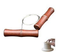 Coupe d'argile - Fil de Coupe d'argile, Coupe-Manche en Bois | Outils Multifonctions pour Tour de poterie, Fournitures en céramique et en céramique pour débutants et confirmés