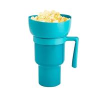 Coupe de collation à pop-corn - seau à feu à la chaleur avec paille pour boissons | Tasse de boisson à collation 2 en 1 avec paille | Snnack and Drink Cup | Coupe de pop-corn du stade TUBLING pour le