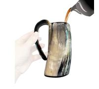 Coupe de corne de boire - tasse d'eau rustique, tasse de bière de grande capacité | Tasse de bœuf de whisky avec poignée, à boire médiéval pour la barre de la maison, décoration de fête