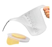 Coupe de cuisson à mesurer - bol de grande capacité, cruche à filtre en mousse | 1500 ml Récipient d'échelle en plastique transparent, Fermerie Multifonctionnelle Goods Maison de boulangerie Kitchen E