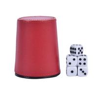 Coupe De Dés De Divertissement De Ktv De Barre De Coupe De Dés De Flanelle De Trompette D'unité Centrale En Cuir Avec La Tasse De Dobbelstenen De Dés De 5 Pièces