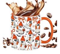 Coupe De Fantômes En Céramique - Tasse De Boisson D'Halloween, Gobelet De Motif Classique | Drinkware De Haute Qualité 350 Ml, Poignée Épaisse Pour Temps De Thé De Saison, Cuisine À Domicile Hantée
