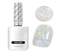 Coupe de finition en gel à paillettes, vernis à ongles en gel pailleté, Vernis à ongles durable, Salon de manucure portable 15 ML, outil de coloriage brillant pour les femmes, les filles
