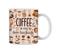 Coupe de mots, tasse avec phrase,Tasse en céramique sur le thème du café de 350 ml | Tasse de nouveauté pour la cuisine de la maison de travail, tasse de lait de petit déjeuner pour le thé de café