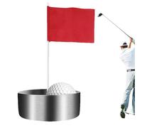Coupe de Trou de Golf, Coupe de Putting de Golf | Trou de avec Drapeau,Aides à l'entraînement de, Trou de en Acier Inoxydable pour et Adultes, Ensemble de Trous d'entraînement au Putt p