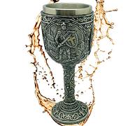 Coupe décorative « Armored Knight » - Gobelet à vin médiéval avec chevalier en armure (160 ml) - Hauteur 19 cm - Décoration fantastique médiévale