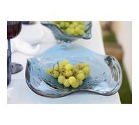 Coupe décorative en verre bleue