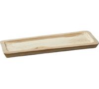 Coupe décorative plate carrée - 50 cm - en bois de paulownia