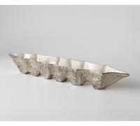 Coupe décorative Riffa l100 x P19 x H15 cm Aluminium Platin Opal Faite main
