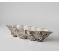 Coupe décorative Riffa l70 x P16 x H15 cm Aluminium Platin Opal Faite main