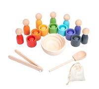 Coupe des balles - jouets en bois pédagogiques, jeu d'enfant portable | Jeu éducatif créatif avec des boules et des tasses en bois, une motricité captivante pour le développement co