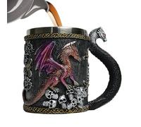 Coupe Dragon - Tasse Dragon Médiévale | Tasse À Café Tankard, Doublure En Acier Inoxydable En Résine Vintage De 400 Ml, Chope De Chevalier Mythique, Calice Gothique Réaliste, Pour Café, Thé, Camping,